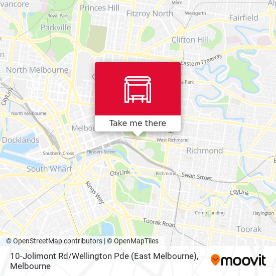 Mapa 10-Jolimont Rd / Wellington Pde (East Melbourne)