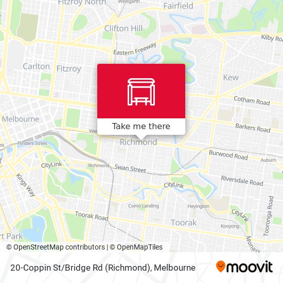 Mapa 20-Coppin St / Bridge Rd (Richmond)