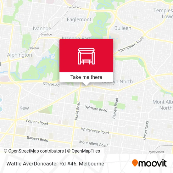 Wattle Ave/Doncaster Rd #46 map