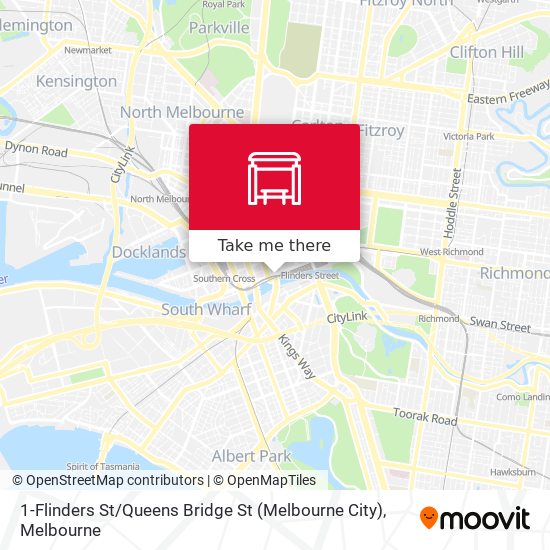 1-Flinders St / Queens Bridge St (Melbourne City) map