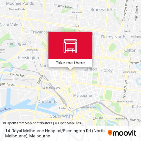 Mapa 14-Royal Melbourne Hospital / Flemington Rd (North Melbourne)