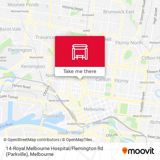 14-Royal Melbourne Hospital / Flemington Rd (Parkville) map