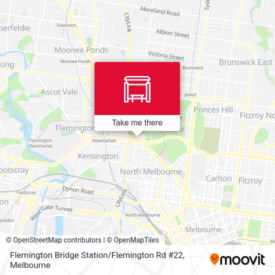 Flemington Bridge Station / Flemington Rd #22 map