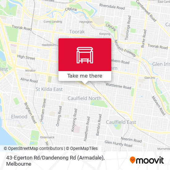 Mapa 43-Egerton Rd / Dandenong Rd (Armadale)