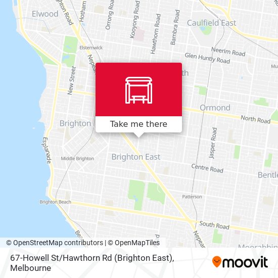 Mapa 67-Howell St / Hawthorn Rd (Brighton East)