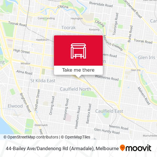 Mapa 44-Bailey Ave / Dandenong Rd (Armadale)