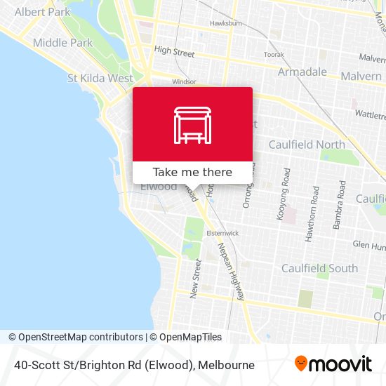 Mapa 40-Scott St / Brighton Rd (Elwood)