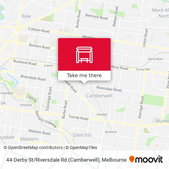 Mapa 44-Derby St / Riversdale Rd (Camberwell)
