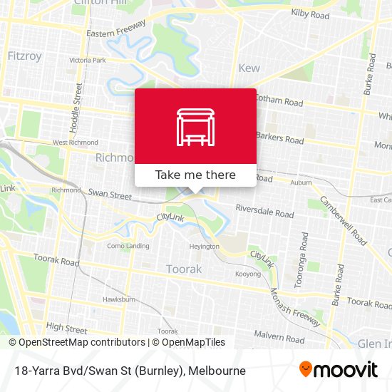 18-Yarra Bvd/Swan St (Burnley) map