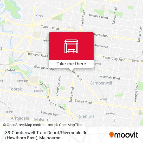 39-Camberwell Tram Depot / Riversdale Rd (Hawthorn East) map