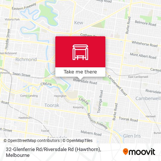 32-Glenferrie Rd / Riversdale Rd (Hawthorn) map