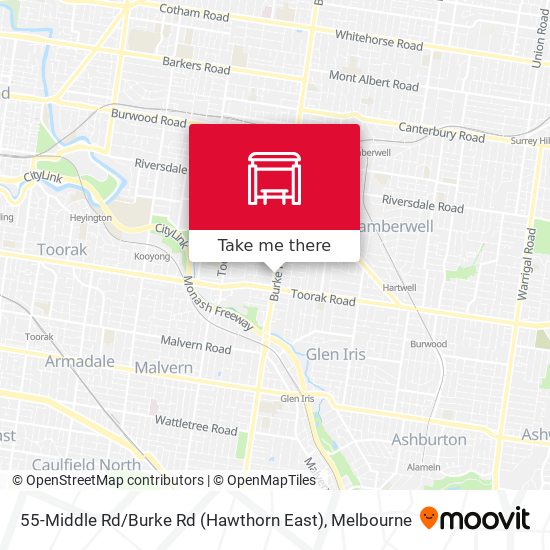 55-Middle Rd / Burke Rd (Hawthorn East) map