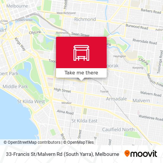 33-Francis St / Malvern Rd (South Yarra) map