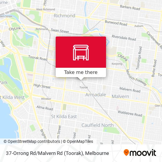 37-Orrong Rd / Malvern Rd (Toorak) map