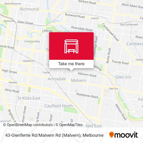 43-Glenferrie Rd / Malvern Rd map