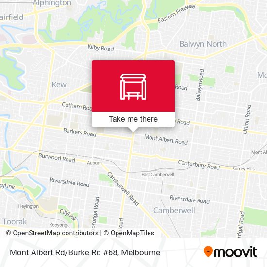 Mont Albert Rd/Burke Rd #68 map