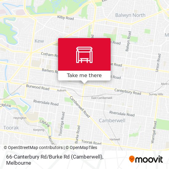 66-Canterbury Rd / Burke Rd (Camberwell) map