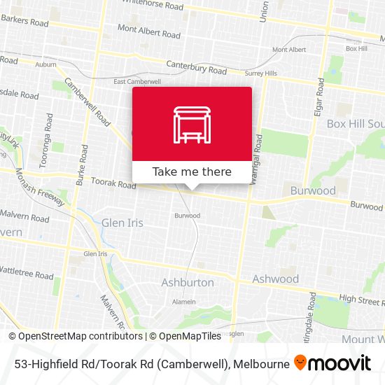 Mapa 53-Highfield Rd / Toorak Rd (Camberwell)