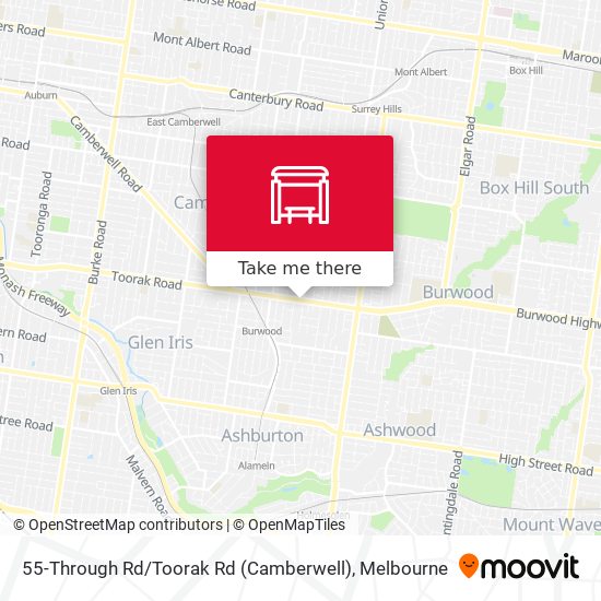 55-Through Rd / Toorak Rd (Camberwell) map