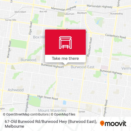 67-Old Burwood Rd / Burwood Hwy (Burwood East) map