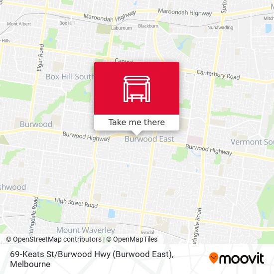 69-Keats St / Burwood Hwy (Burwood East) map