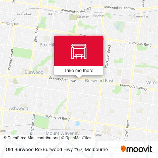 Old Burwood Rd/Burwood Hwy #67 map