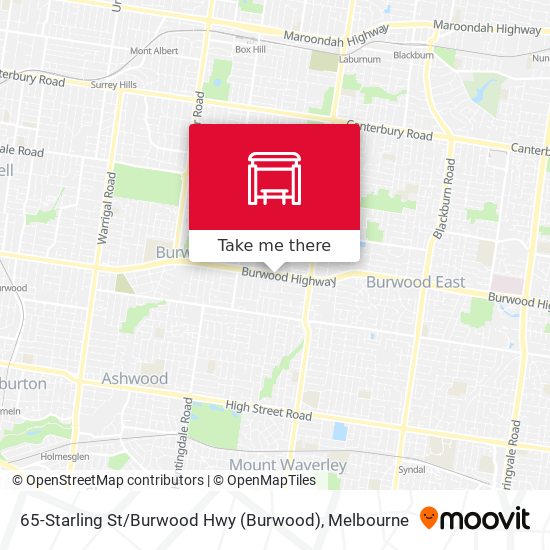 65-Starling St / Burwood Hwy map