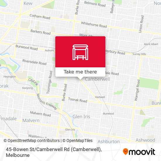 45-Bowen St / Camberwell Rd map