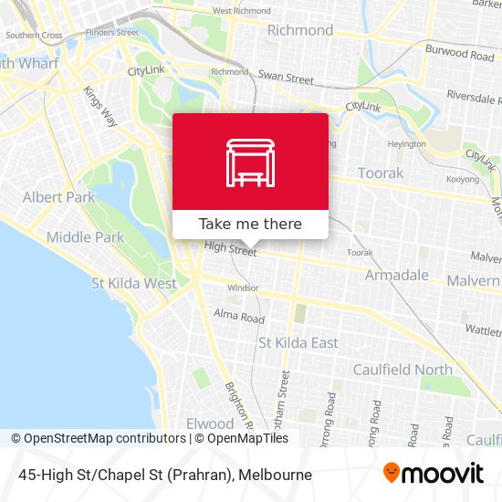 Mapa 45-High St/Chapel St (Prahran)