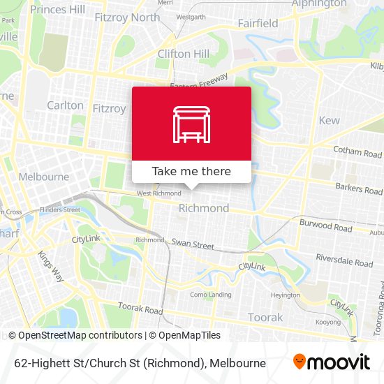 62-Highett St / Church St (Richmond) map