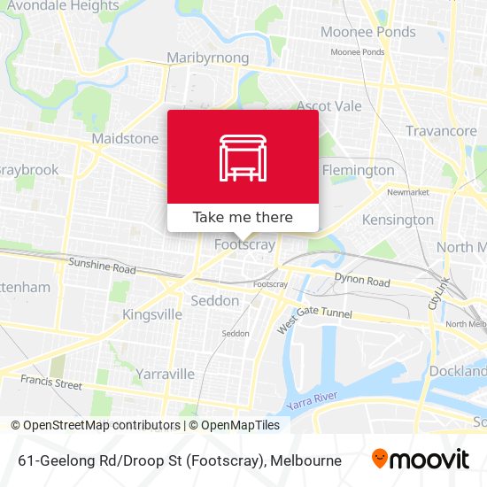 Mapa 61-Geelong Rd / Droop St (Footscray)