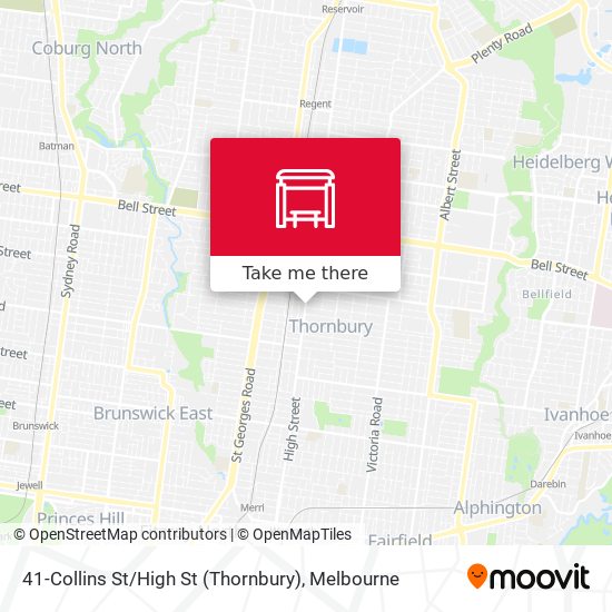 41-Collins St / High St (Thornbury) map