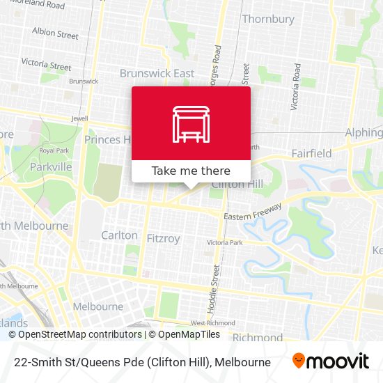22-Smith St / Queens Pde (Clifton Hill) map