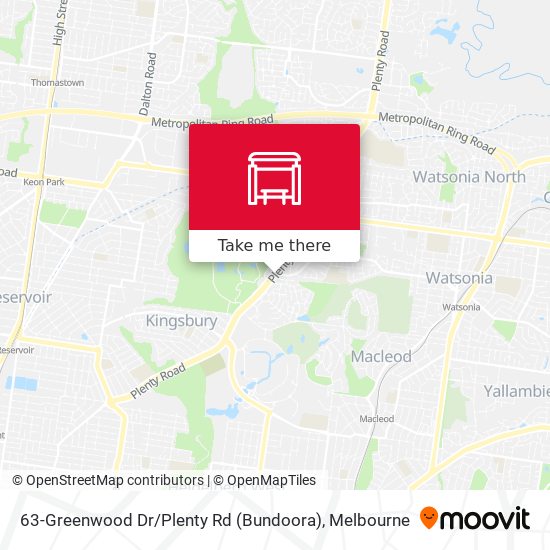 Mapa 63-Greenwood Dr / Plenty Rd (Bundoora)