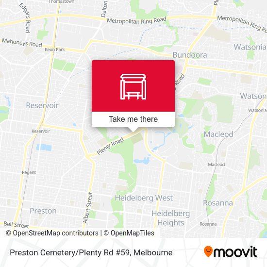 Preston Cemetery/Plenty Rd #59 map