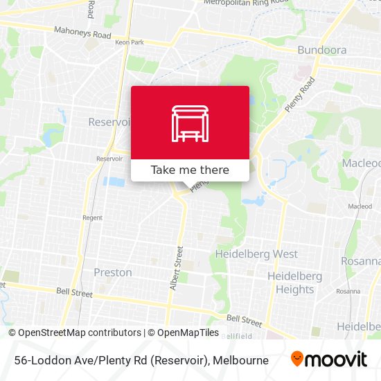 56-Loddon Ave / Plenty Rd (Reservoir) map