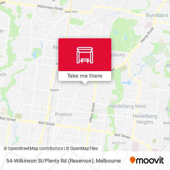 Mapa 54-Wilkinson St / Plenty Rd (Reservoir)