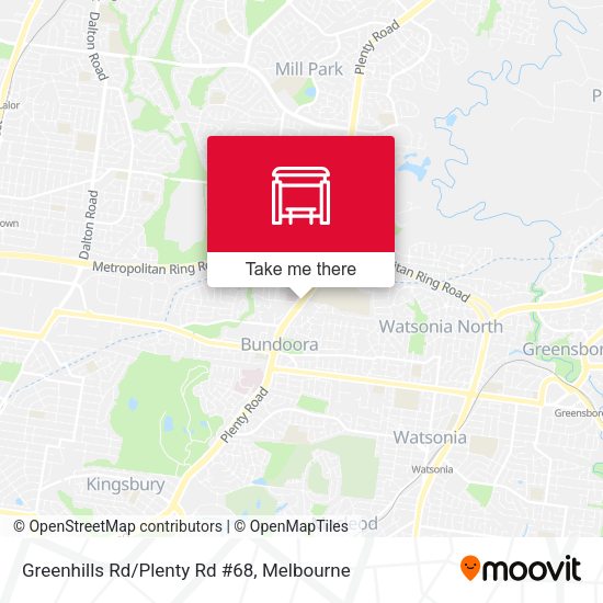 Greenhills Rd/Plenty Rd #68 map