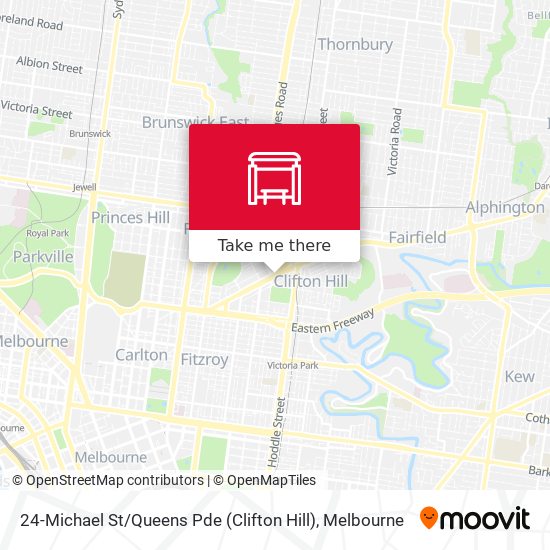 Mapa 24-Michael St / Queens Pde (Clifton Hill)