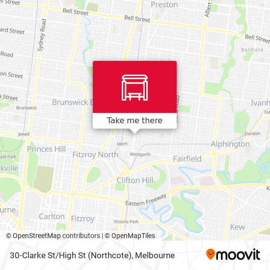 Mapa 30-Clarke St / High St (Northcote)