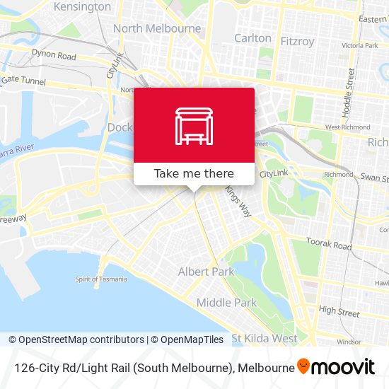 126-City Rd / Light Rail (South Melbourne) map