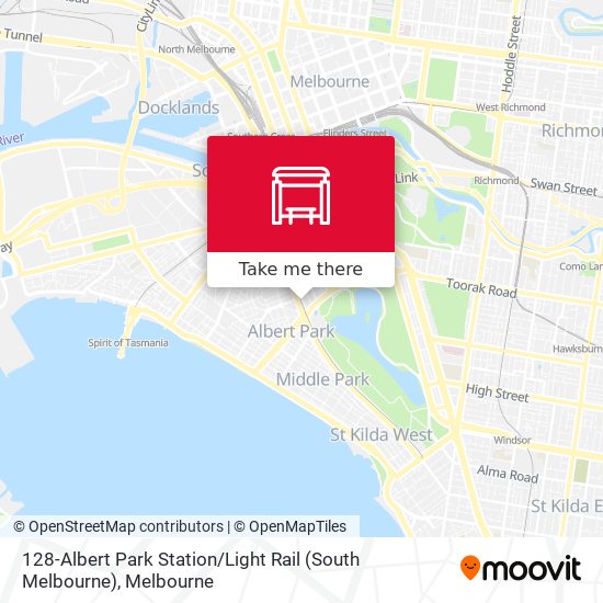 Mapa 128-Albert Park Station / Light Rail (South Melbourne)