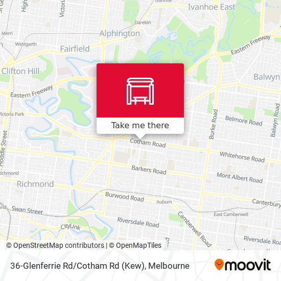 Mapa 36-Glenferrie Rd / Cotham Rd (Kew)