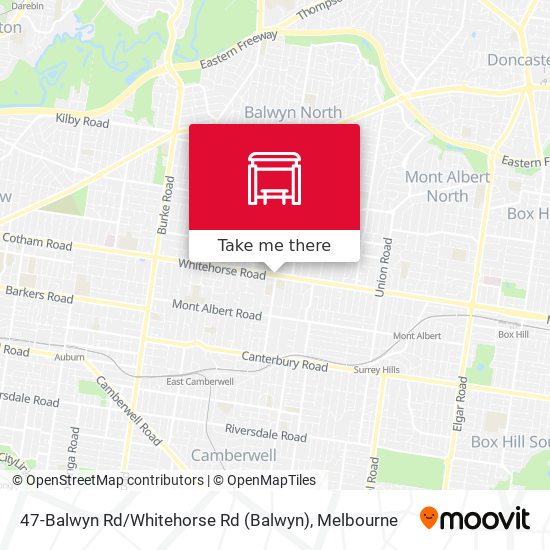 47-Balwyn Rd / Whitehorse Rd map