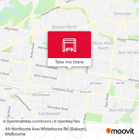 49-Northcote Ave / Whitehorse Rd (Balwyn) map