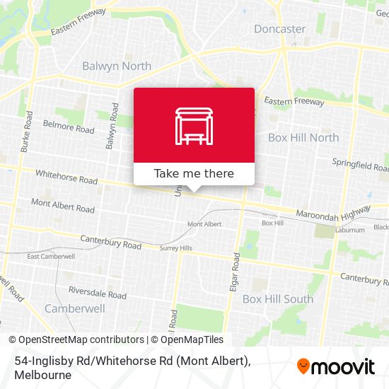 Mapa 54-Inglisby Rd / Whitehorse Rd (Mont Albert)