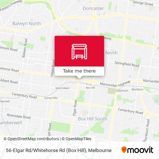 56-Elgar Rd / Whitehorse Rd (Box Hill) map