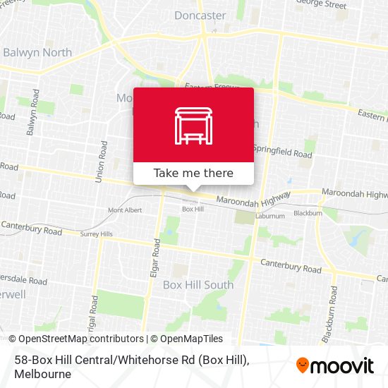 Mapa 58-Box Hill Central / Whitehorse Rd