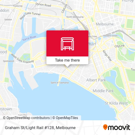 Mapa Graham St/Light Rail #128