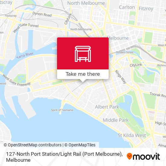 Mapa 127-North Port Station / Light Rail (Port Melbourne)